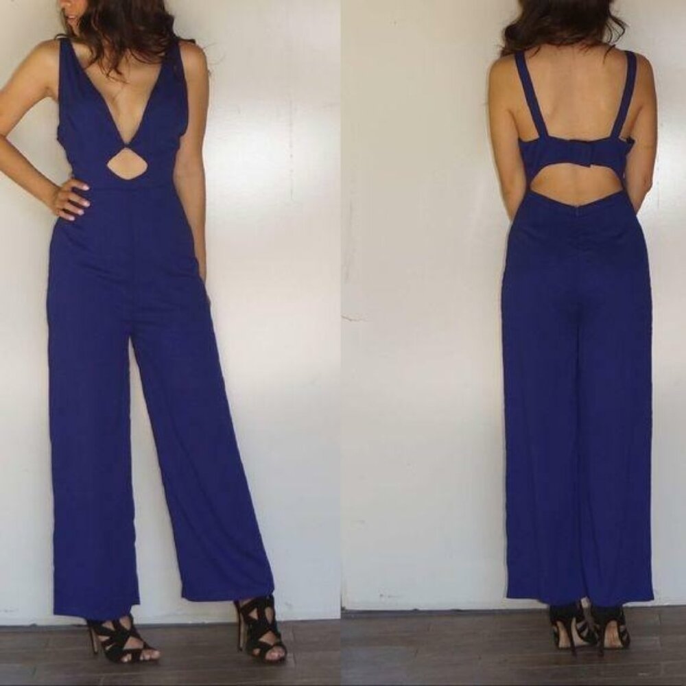 Xtreme Jumpsuit with Plunging V-neckline & Back Cutouts